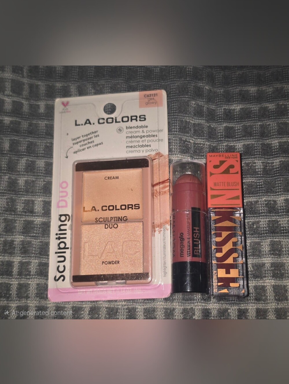 L.A. COLORS Sculpting Duo Cream & Powder Highlight, Blush Stick & Liquid Blush
